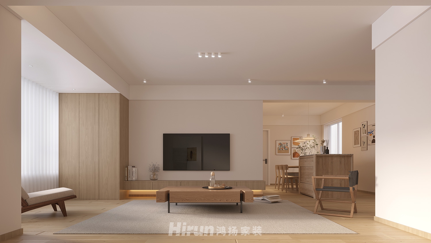 水墨林溪135㎡北歐之光三居室 裝修案例效果圖-3