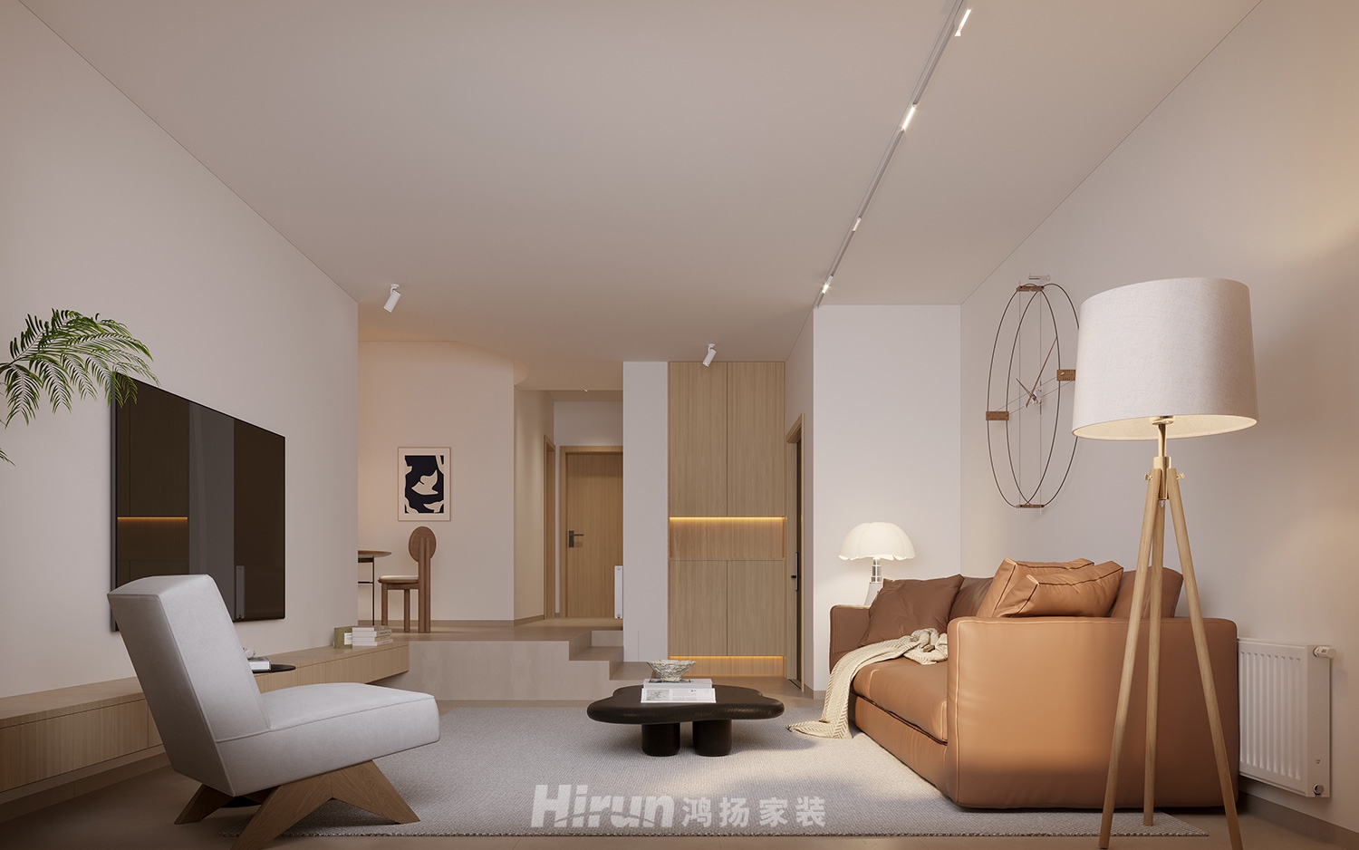 旭輝雨金廣場126㎡北歐之光三居室 裝修案例效果圖-2