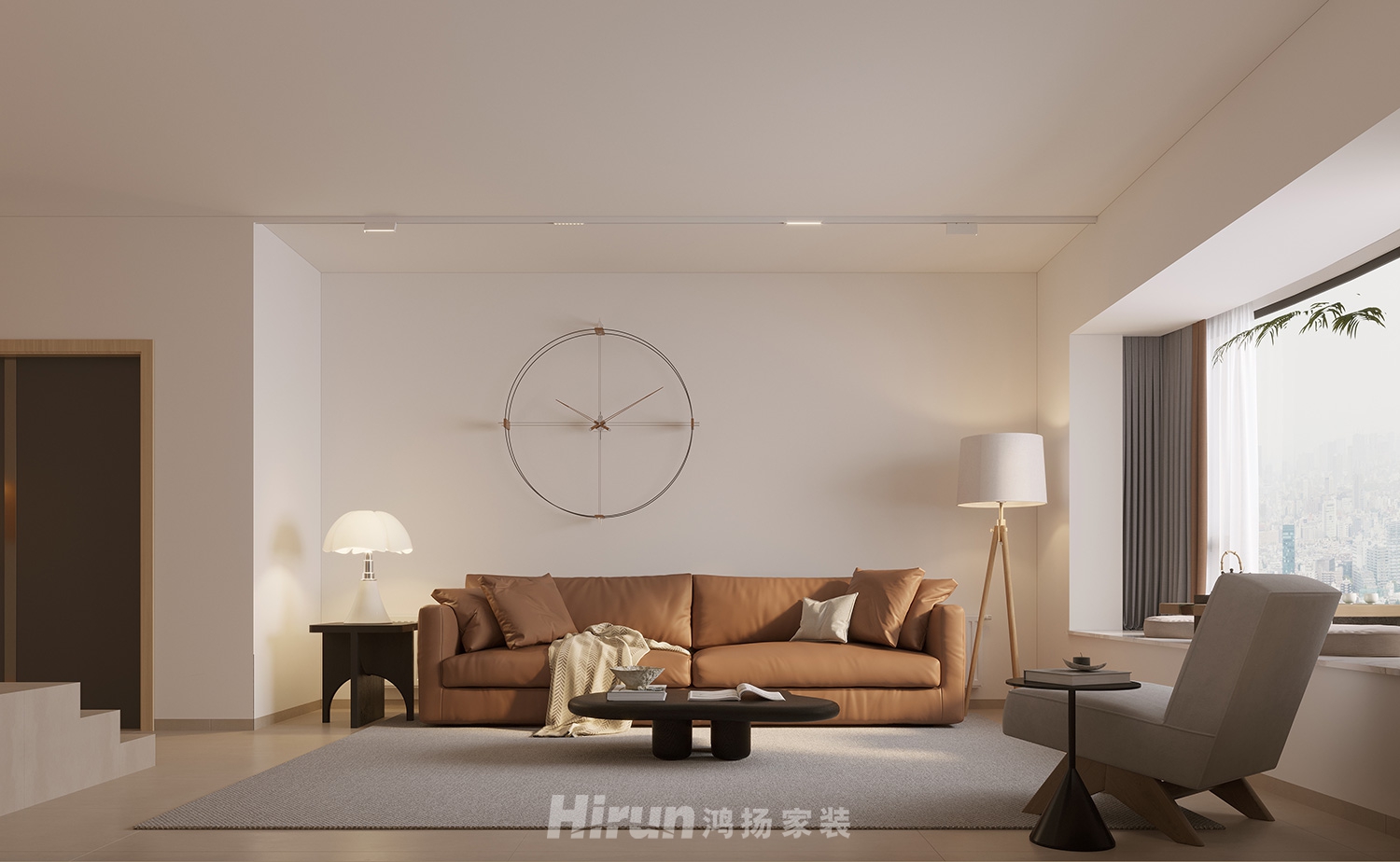 旭輝雨金廣場126㎡北歐之光三居室 裝修案例效果圖-1