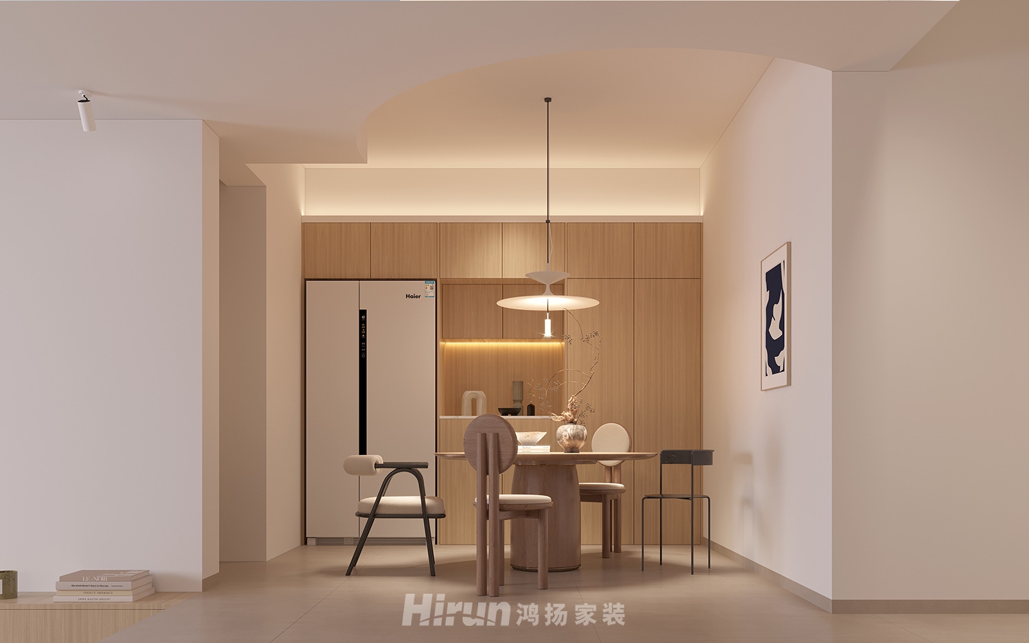 旭輝雨金廣場126㎡北歐之光三居室 裝修案例效果圖-4