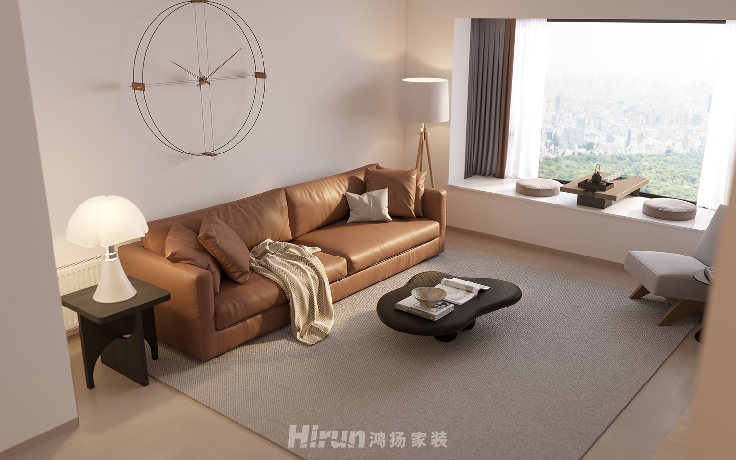 旭輝雨金廣場126㎡北歐之光三居室 裝修案例效果圖-3