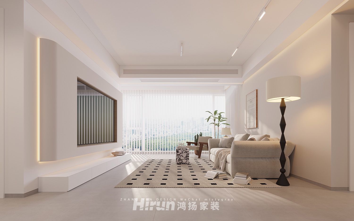 天城國際廣場(chǎng)141㎡北歐之光四居室 裝修案例效果圖-1