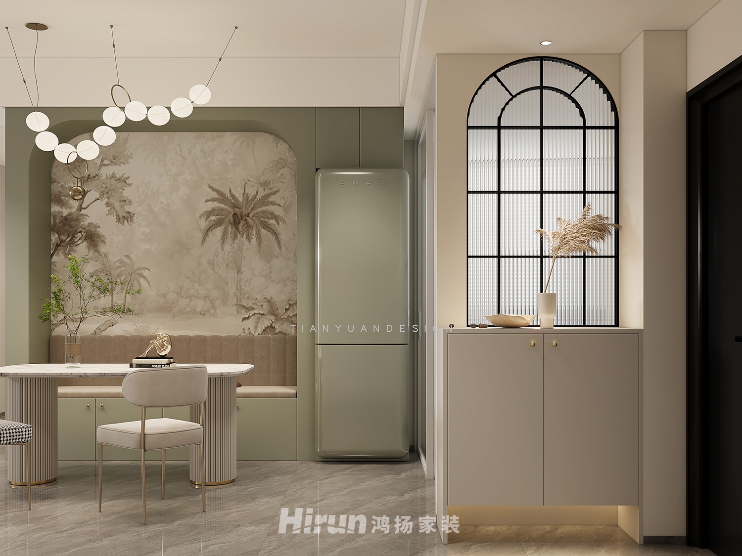 中建鈺和城130㎡新裝飾主義三居室 裝修案例效果圖-2