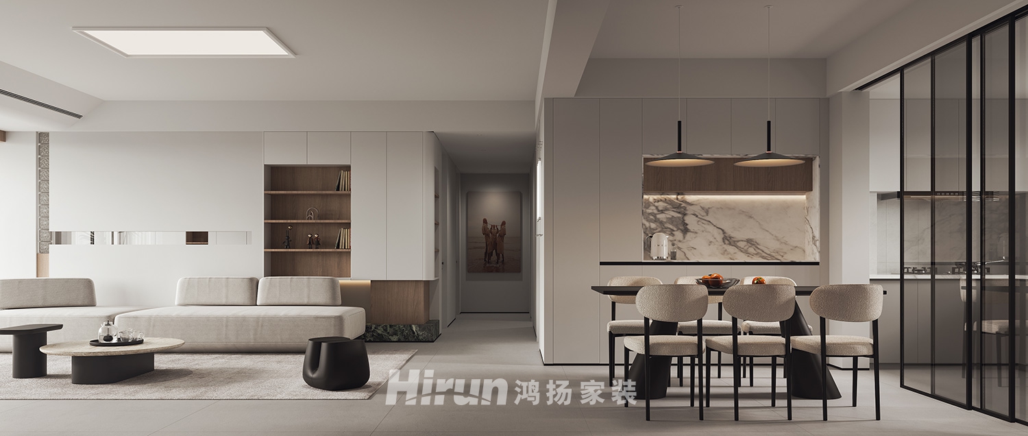 遠洋紅星天鉑160㎡雅致現代四居室 裝修案例效果圖-5