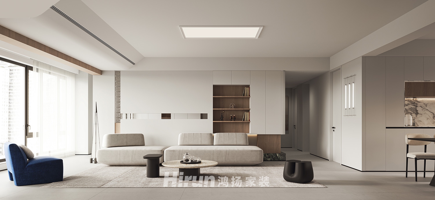 遠洋紅星天鉑160㎡雅致現代四居室 裝修案例效果圖-4