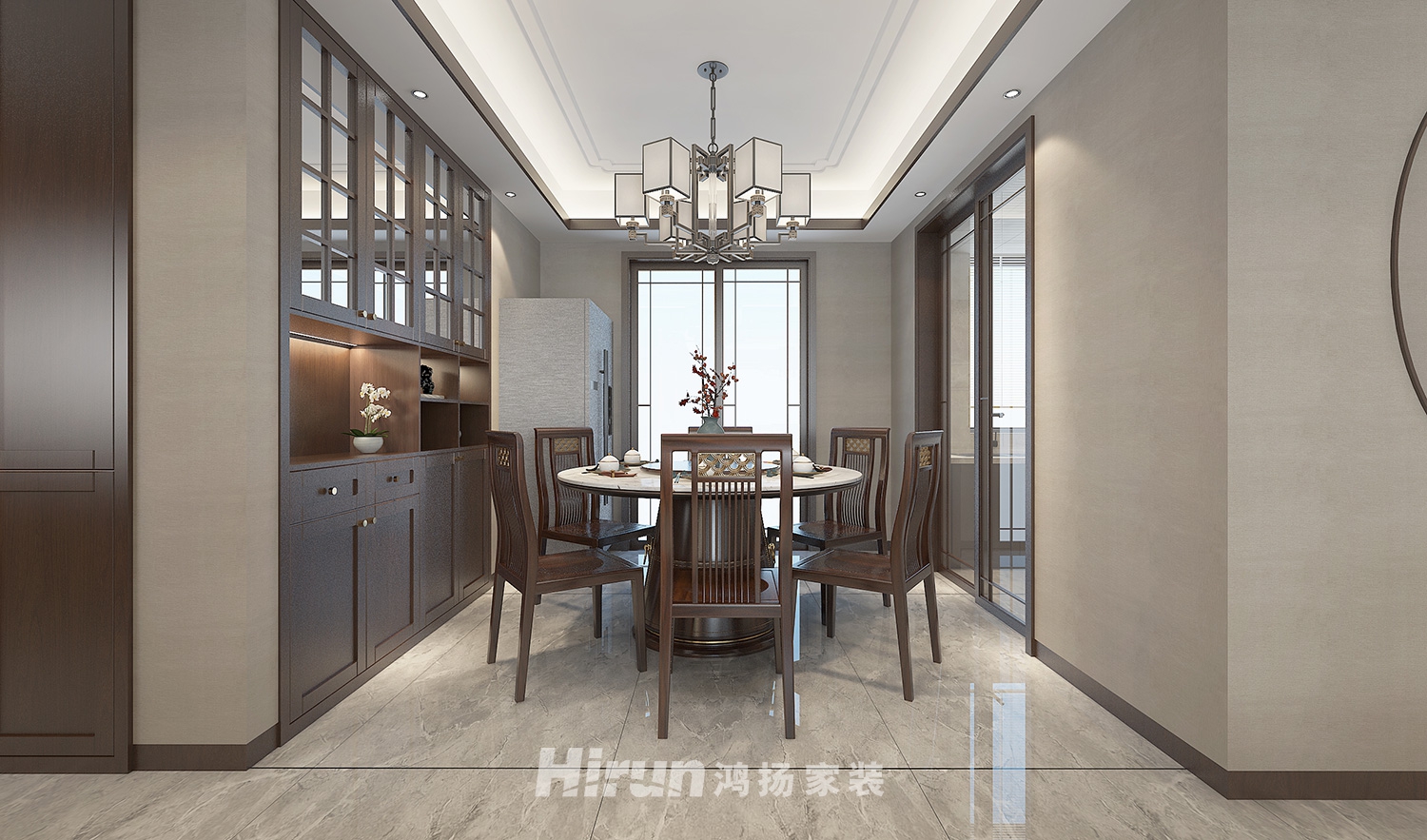 公園悅府148㎡寫意木構四居室 裝修案例效果圖-6