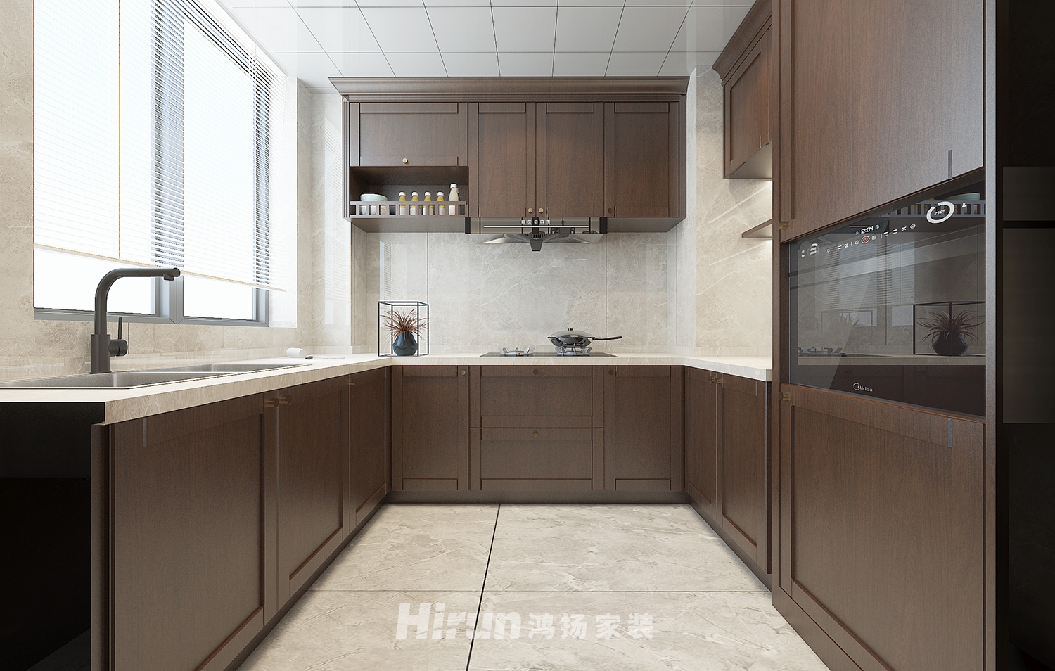 公園悅府148㎡寫意木構四居室 裝修案例效果圖-8