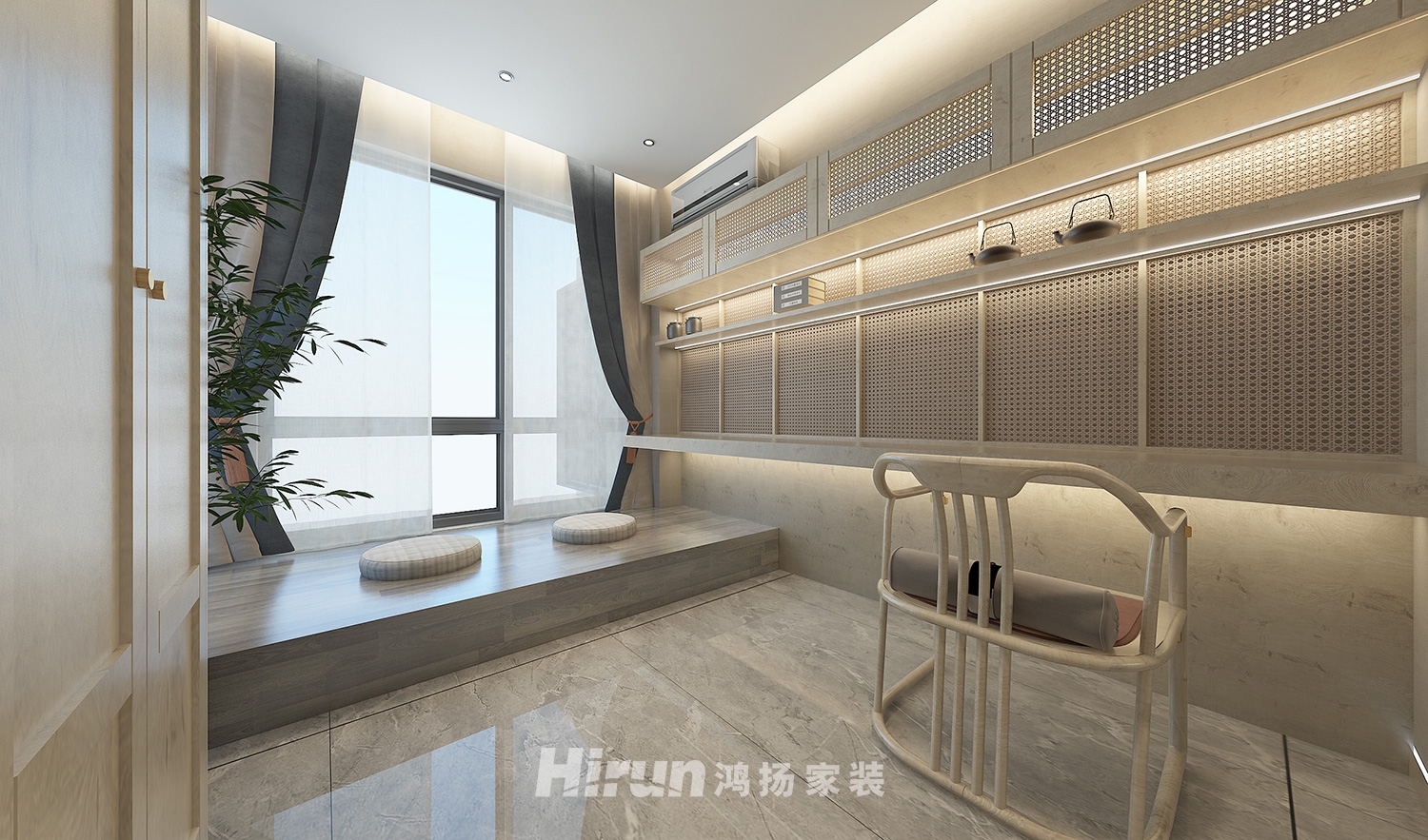 公園悅府148㎡寫意木構四居室 裝修案例效果圖-10