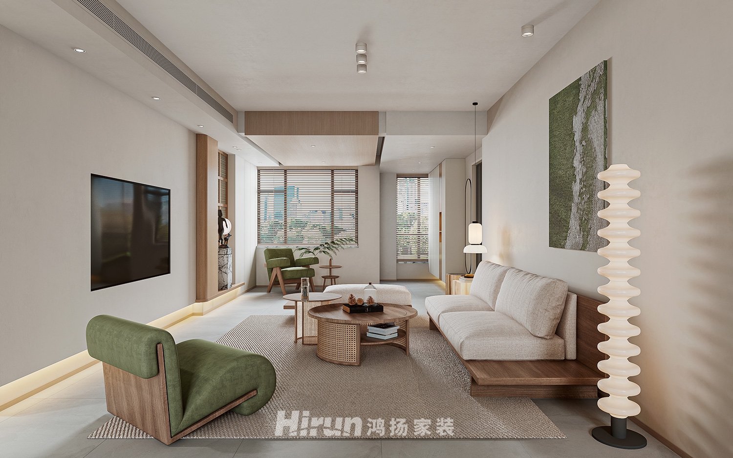 奧林匹克花園130㎡北歐之光三居室 裝修案例效果圖-5