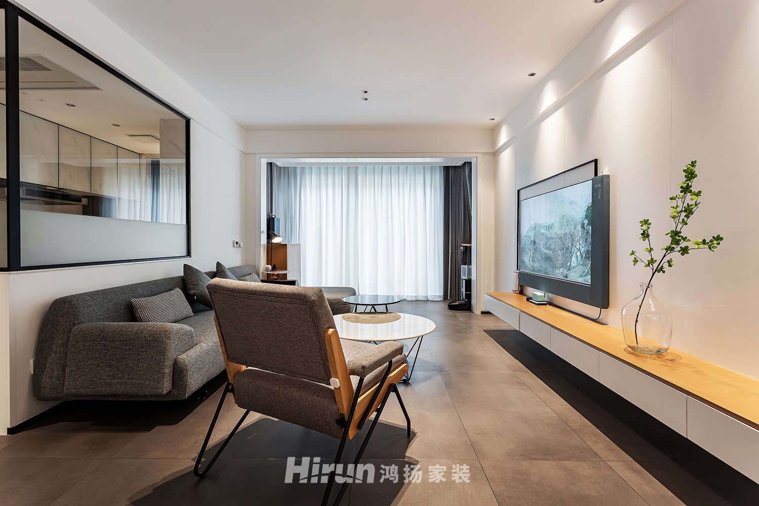 泊愛(ài)藍(lán)灣130㎡雅致現(xiàn)代三居室 裝修案例實(shí)景圖-4