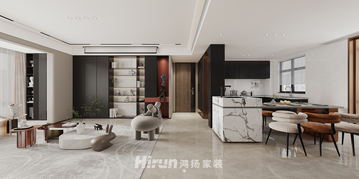 中建梅溪湖中心150㎡優雅繽紛三居室 裝修案例效果圖-6