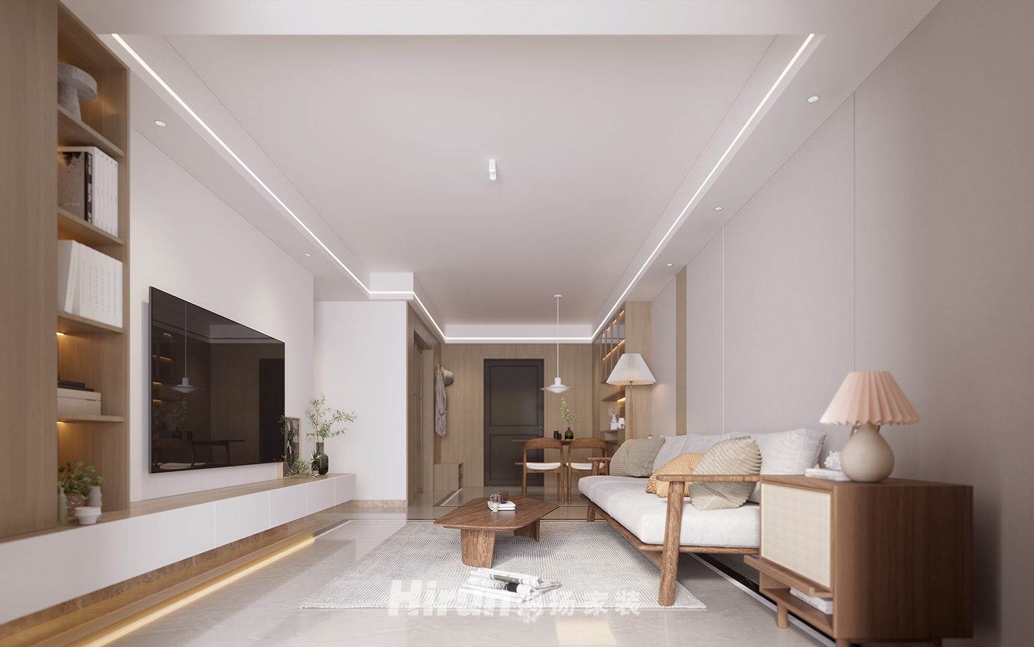 春江酈城140㎡北歐之光三居室 裝修案例效果圖-4