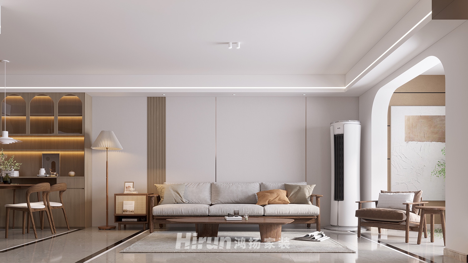 春江酈城140㎡北歐之光三居室 裝修案例效果圖-5