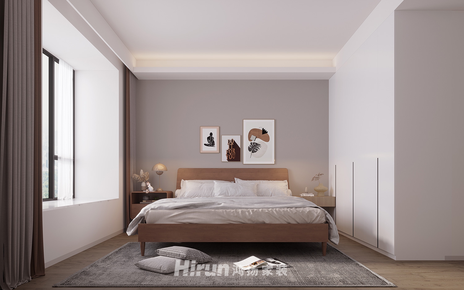 春江酈城140㎡北歐之光三居室 裝修案例效果圖-6