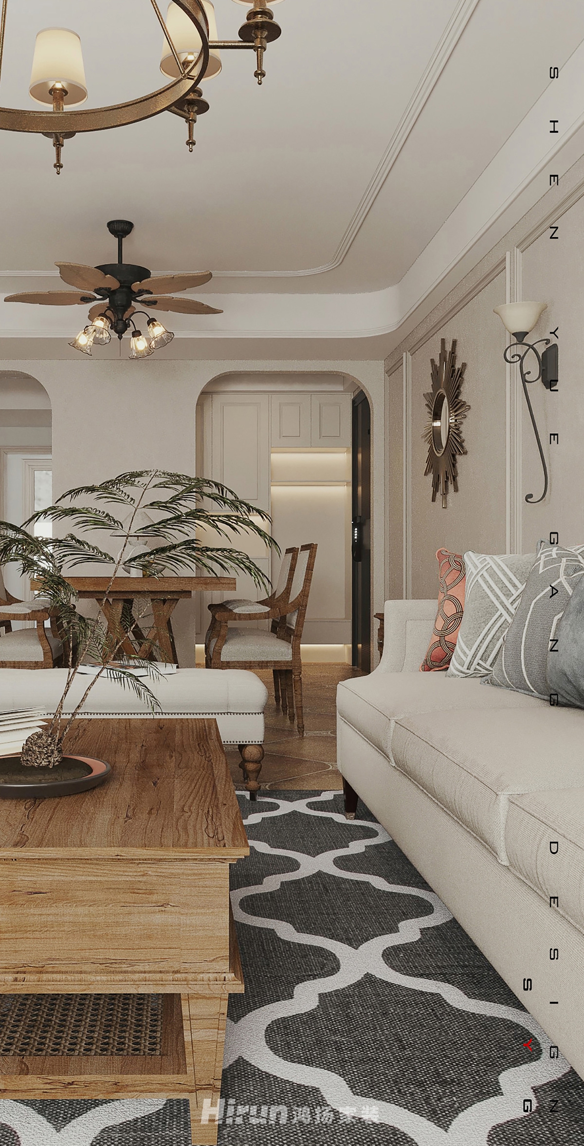 潤屋美院120㎡歐式田園四居室 裝修案例實景圖-1