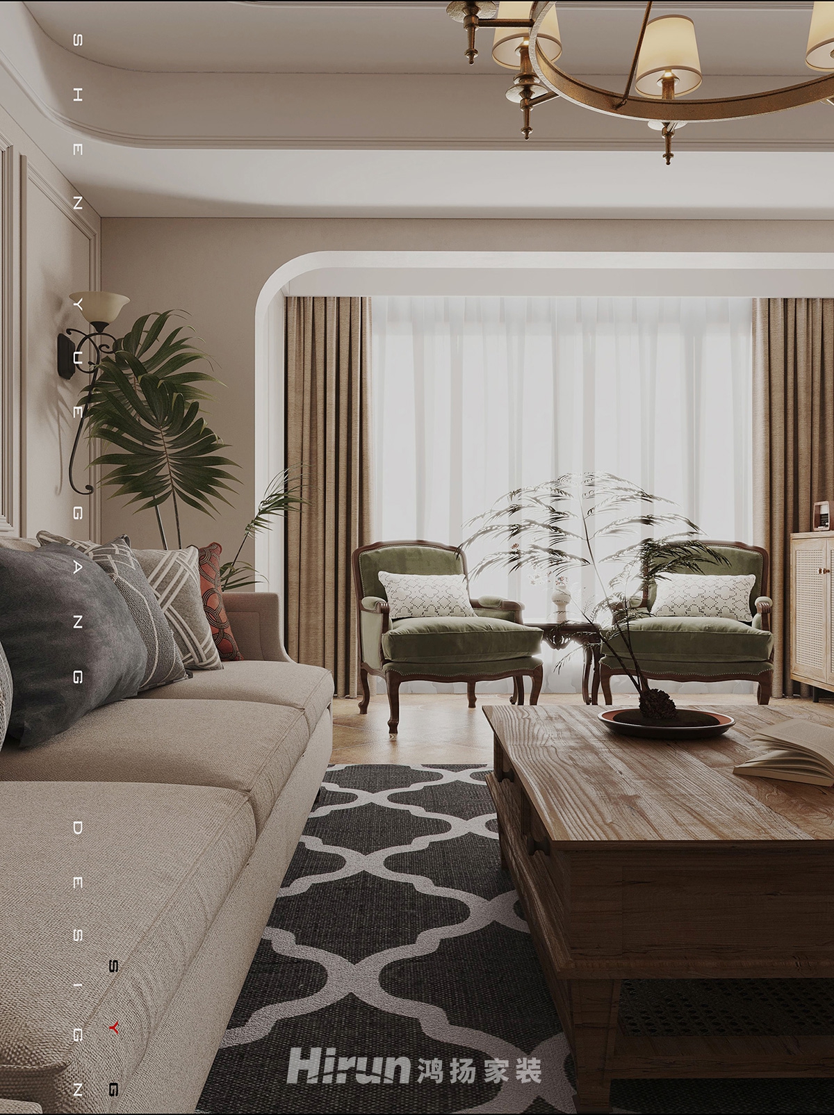 潤屋美院120㎡歐式田園四居室 裝修案例實景圖-5