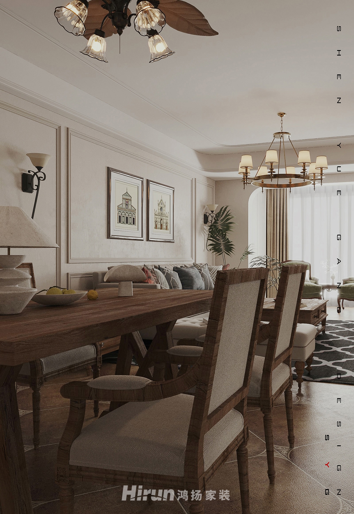 潤屋美院120㎡歐式田園四居室 裝修案例實景圖-9