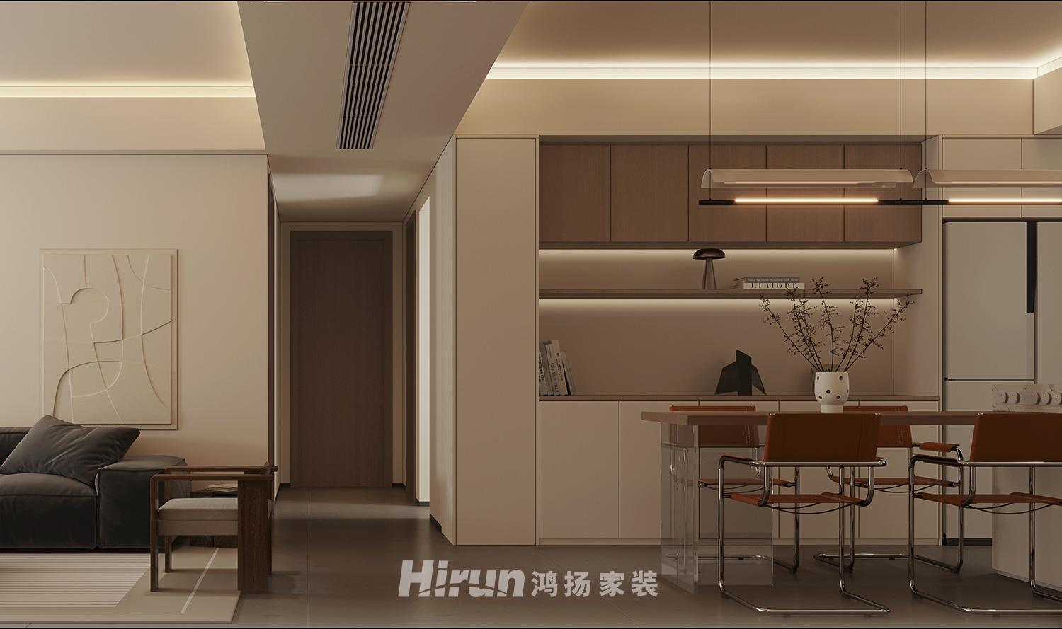 青檸院110㎡北歐之光三居室 裝修案例效果圖-2