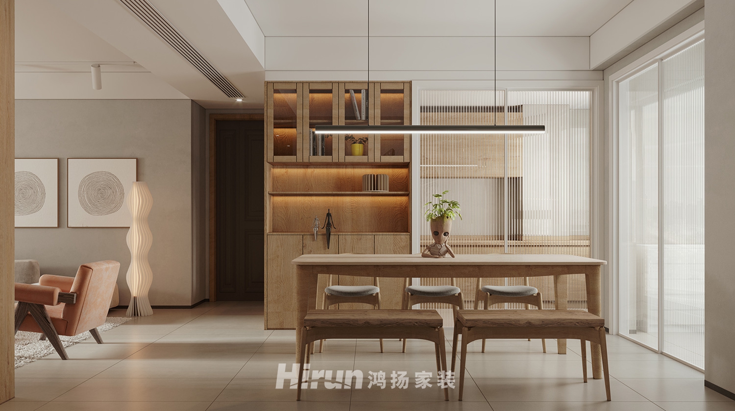 明昇壹城113㎡北歐之光三居室 裝修案例效果圖-3