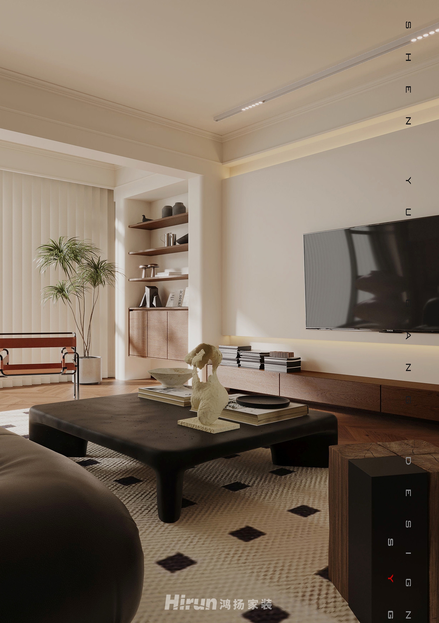 新城觀山印120㎡復古風潮三居室 裝修案例效果圖-8