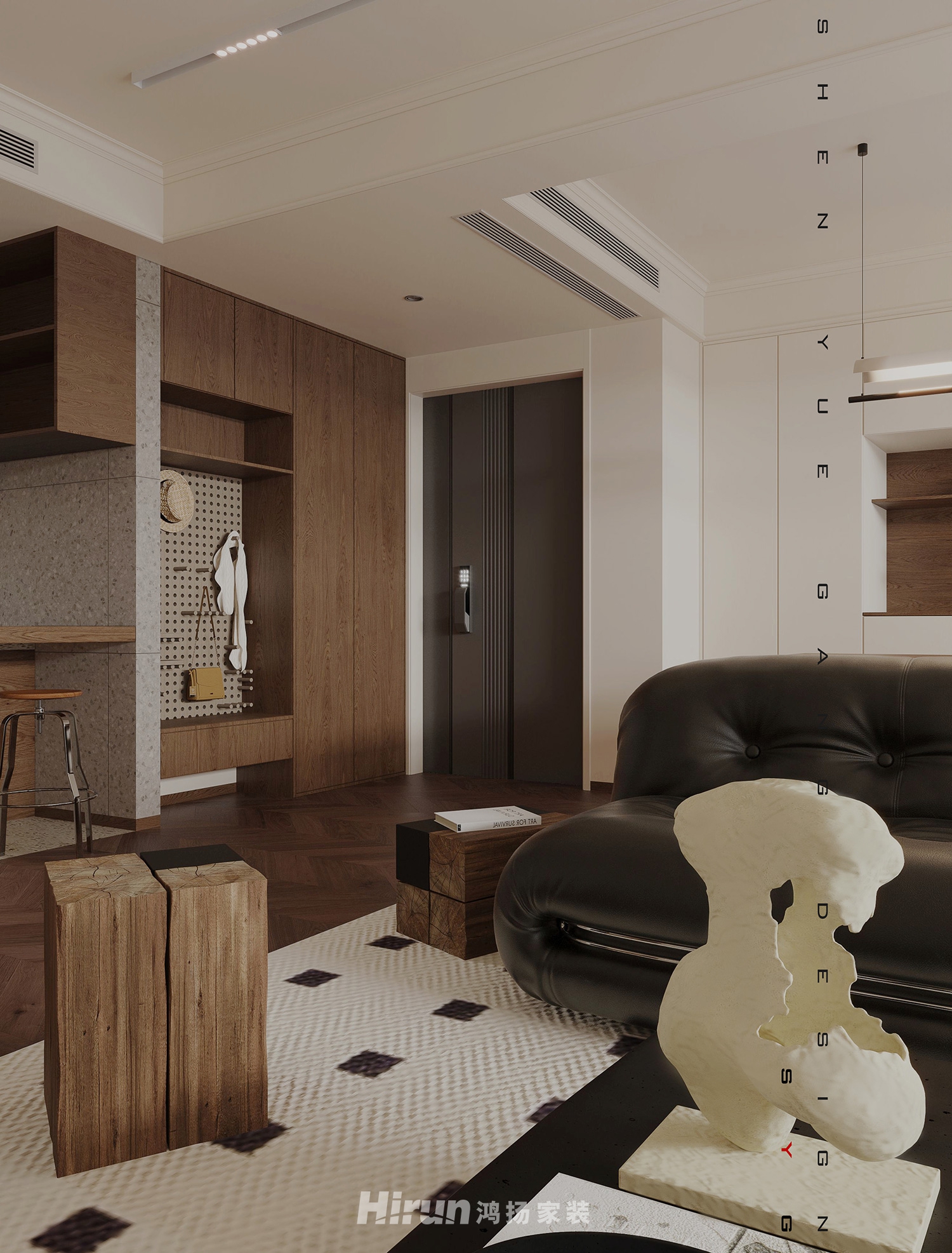 新城觀山印120㎡復古風潮三居室 裝修案例效果圖-3