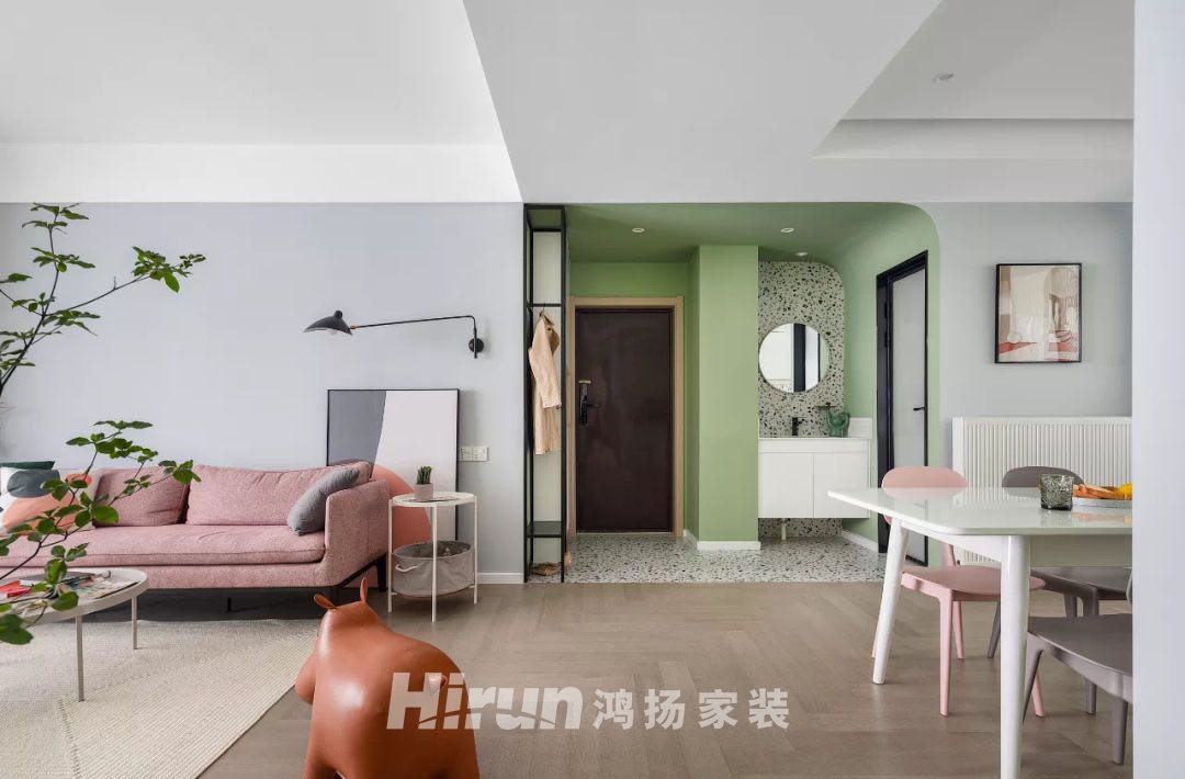 鑫遠翡麗郡110㎡優雅繽紛三居室 裝修案例實景圖-4