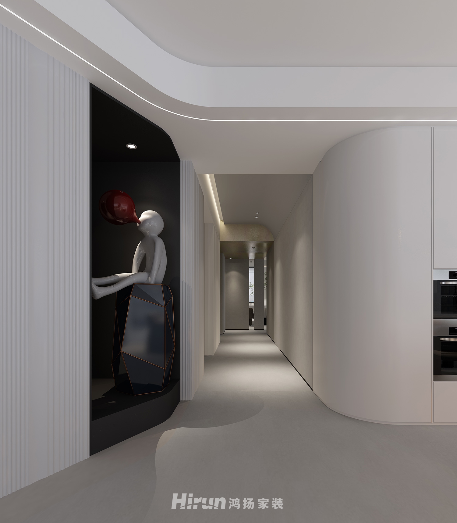 保利天禧107㎡雅致現(xiàn)代三居室 裝修案例效果圖-3