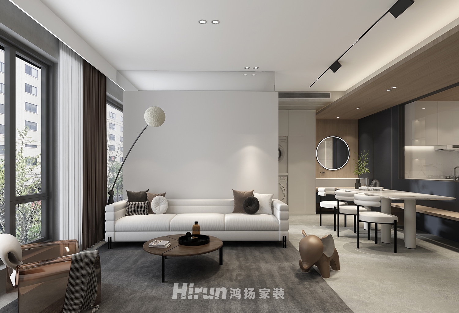 建發(fā)央著102㎡雅致現(xiàn)代復式 裝修案例效果圖-6