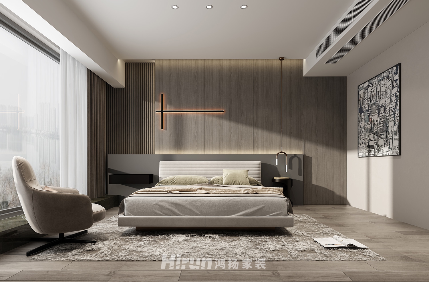 建發(fā)央著102㎡雅致現(xiàn)代復式 裝修案例效果圖-10