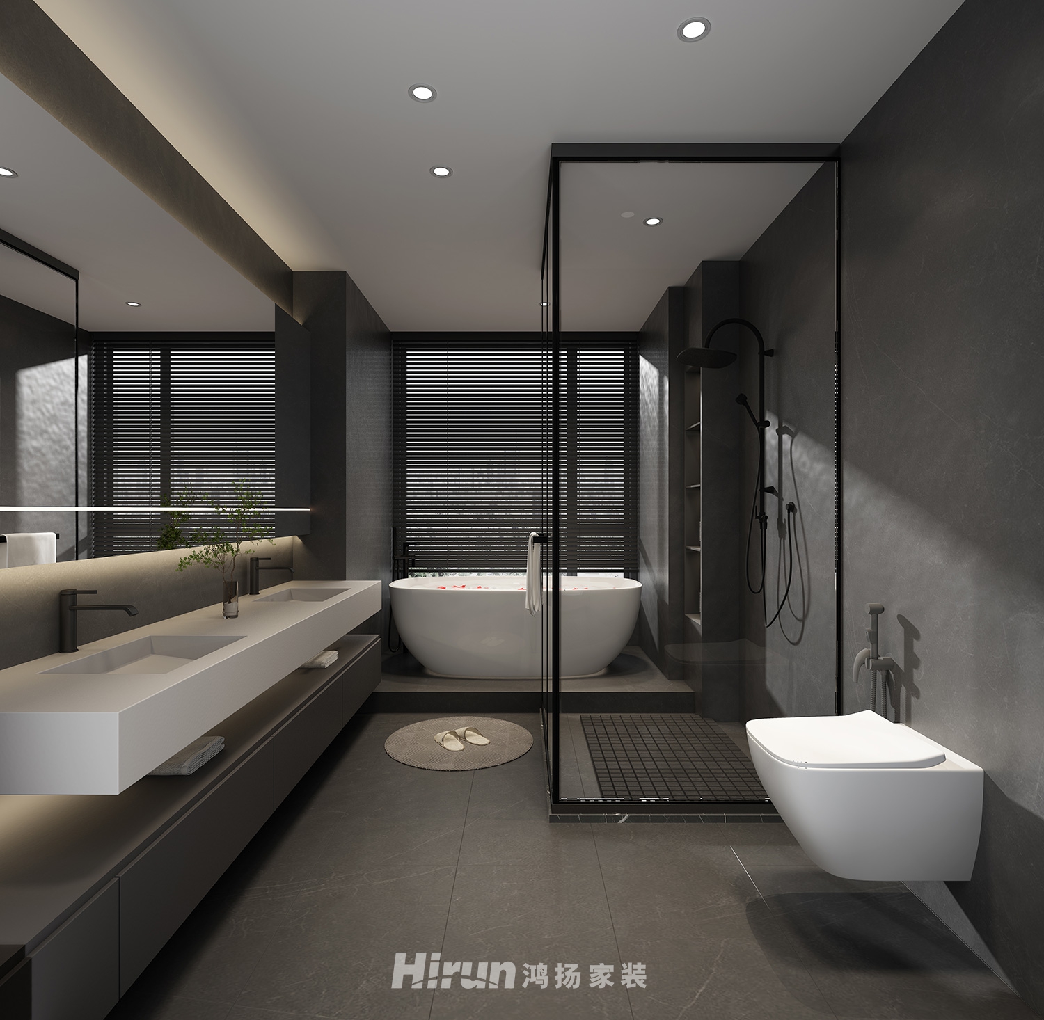 建發(fā)央著102㎡雅致現(xiàn)代復式 裝修案例效果圖-9