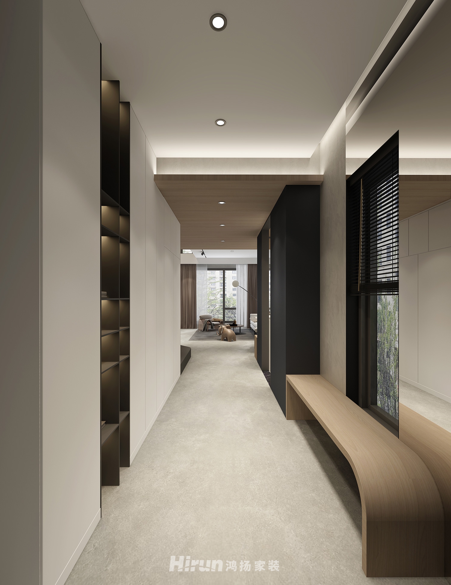 建發(fā)央著102㎡雅致現(xiàn)代復式 裝修案例效果圖-3