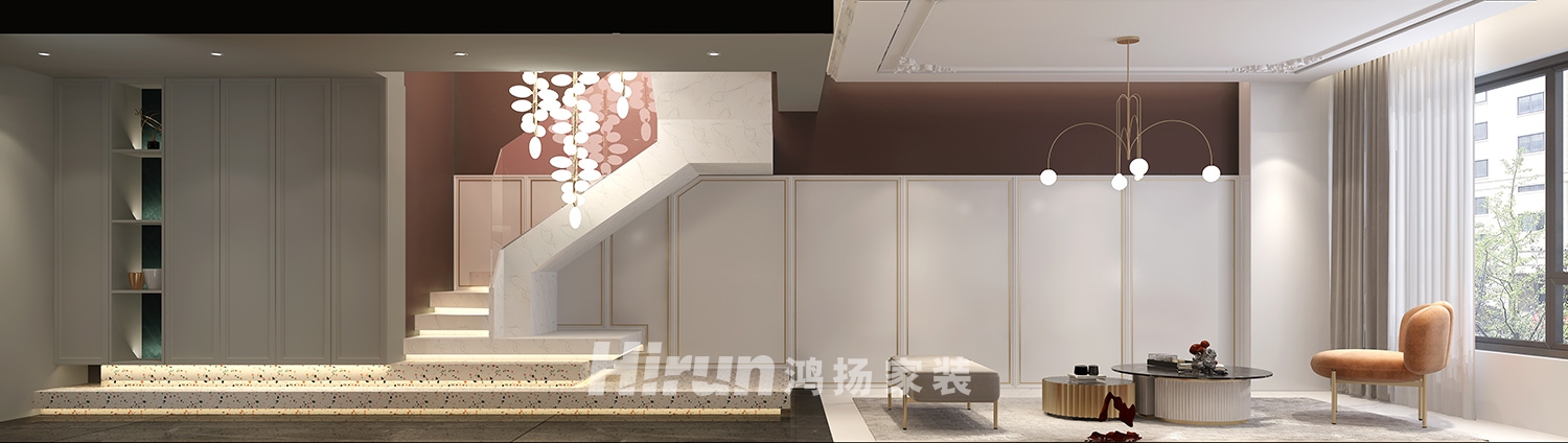 建發(fā)央著102㎡優(yōu)雅繽紛復式 裝修案例效果圖-1