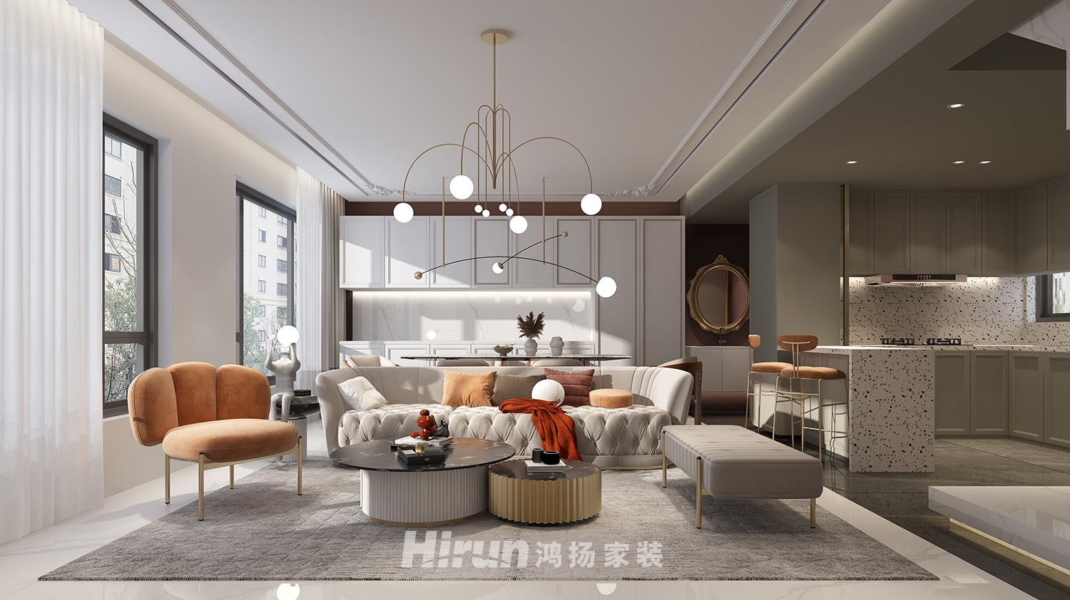 建發(fā)央著102㎡優(yōu)雅繽紛復式 裝修案例效果圖-2