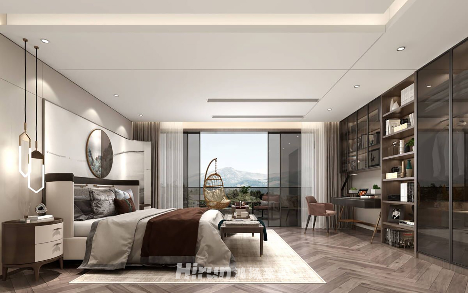 麓山別墅1000㎡意境東方別墅 裝修案例效果圖-7