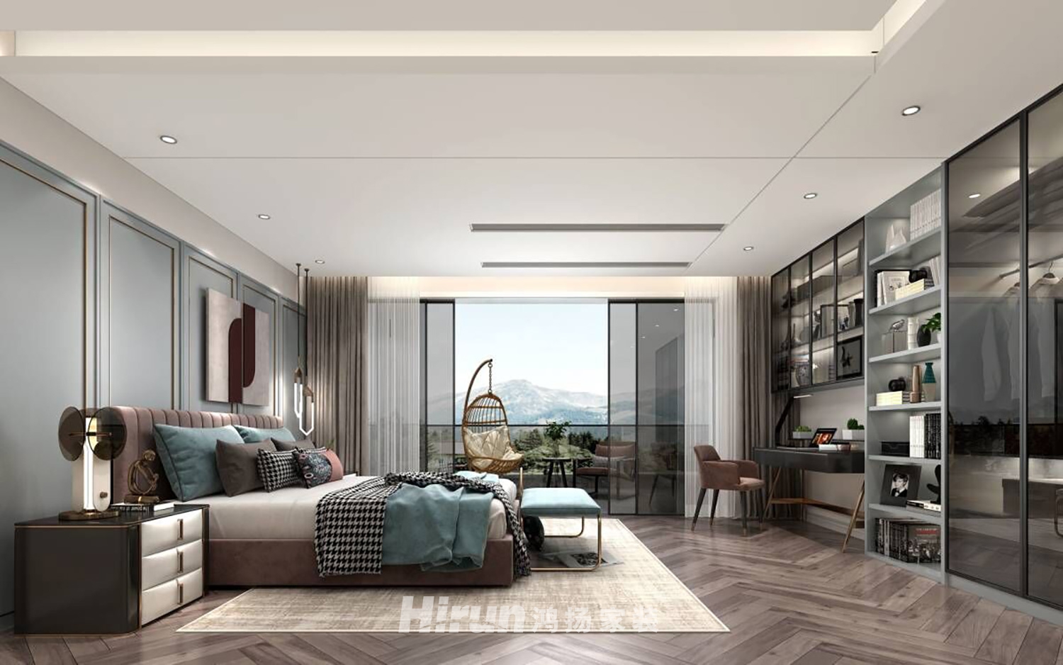 麓山別墅1000㎡意境東方別墅 裝修案例效果圖-4