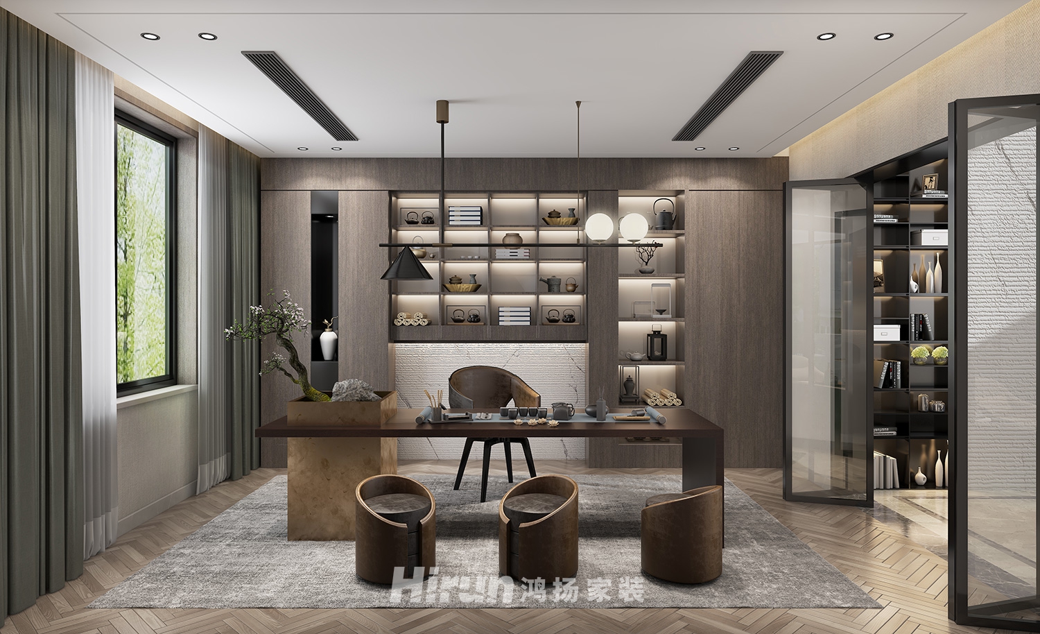 金地三千府700㎡雅致現代別墅 裝修案例效果圖-5