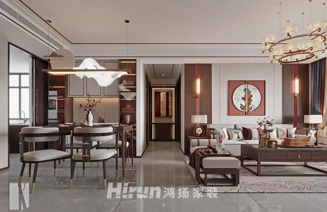 梅溪清秀136㎡寫(xiě)意木構(gòu)三居室 裝修案例效果圖-2