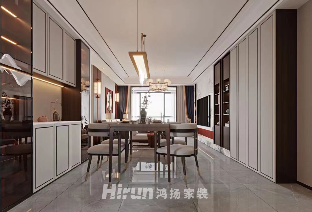 梅溪清秀136㎡寫(xiě)意木構(gòu)三居室 裝修案例效果圖-3