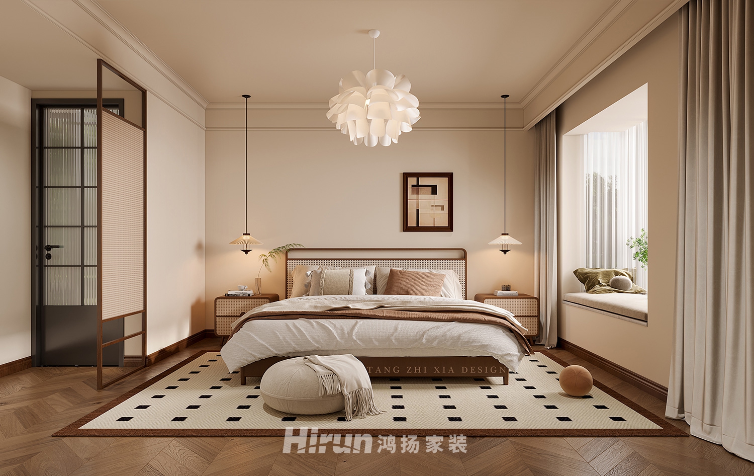 金葳佳園168㎡復古風潮四居室 裝修案例效果圖-3