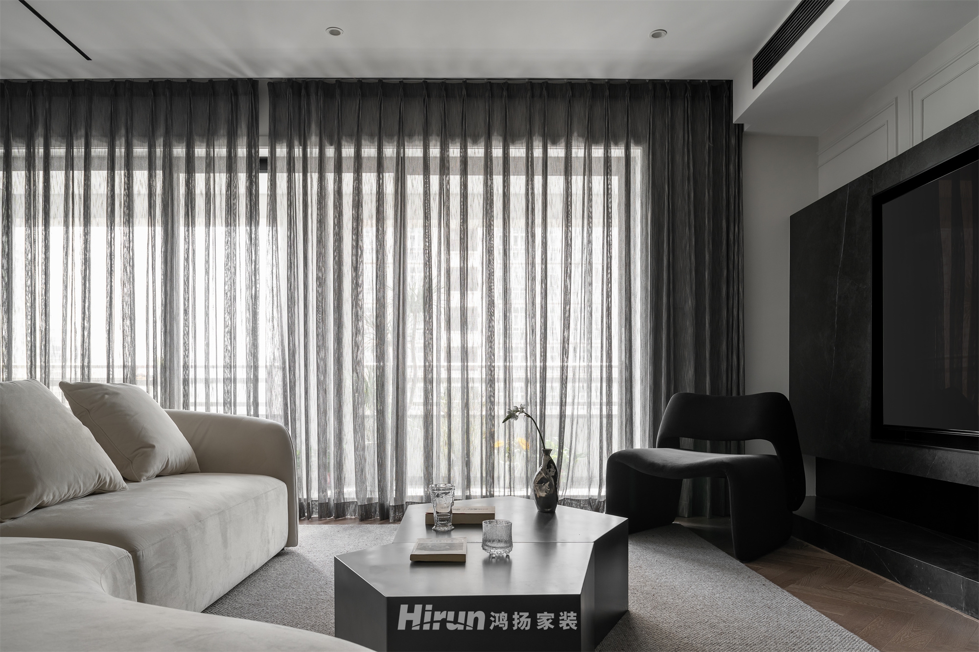 華潤桃園里140㎡雅致現代大平層 裝修案例實景圖-3