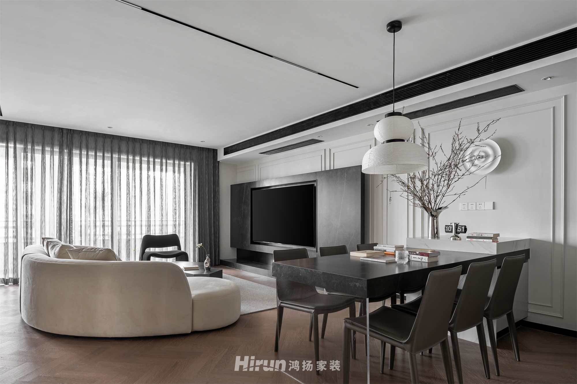 華潤桃園里140㎡雅致現代大平層 裝修案例實景圖-4