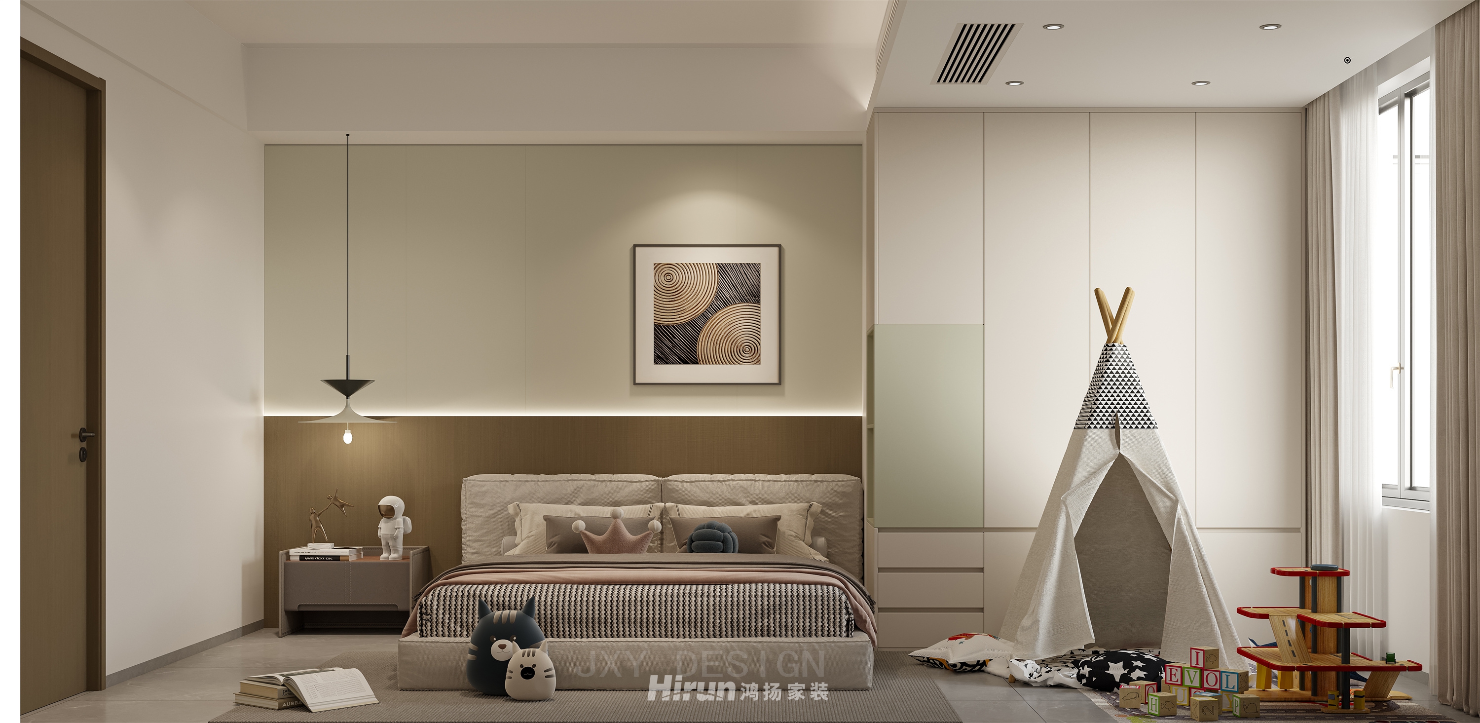 正榮濱江紫闕臺168㎡新裝飾主義三居室 裝修案例效果圖-2