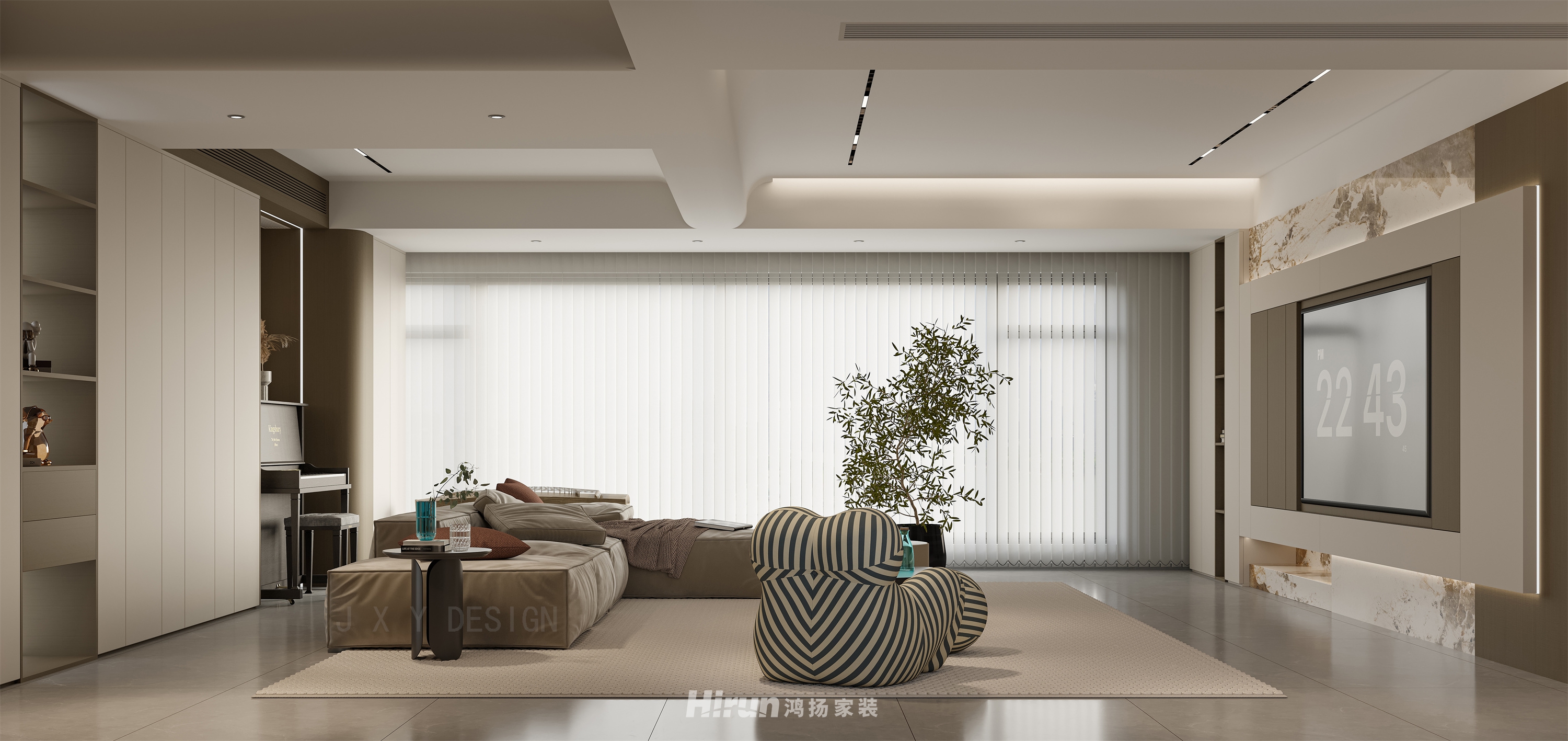 正榮濱江紫闕臺168㎡新裝飾主義三居室 裝修案例效果圖-4