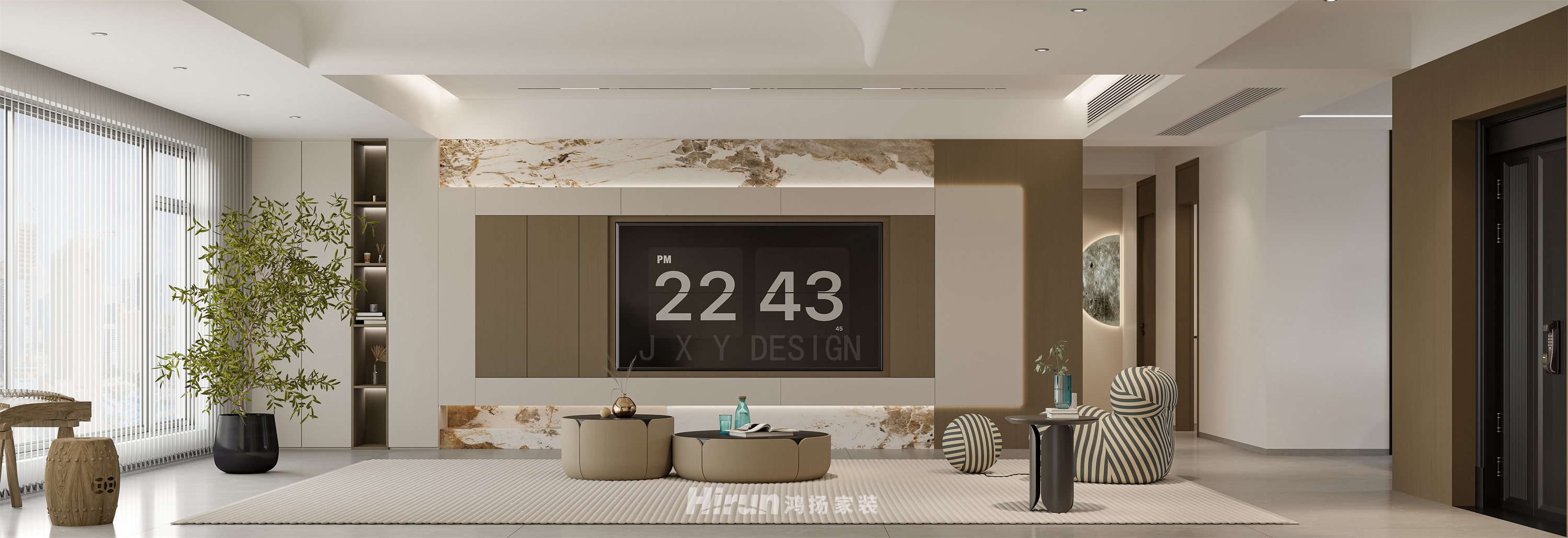 正榮濱江紫闕臺168㎡新裝飾主義三居室 裝修案例效果圖-6