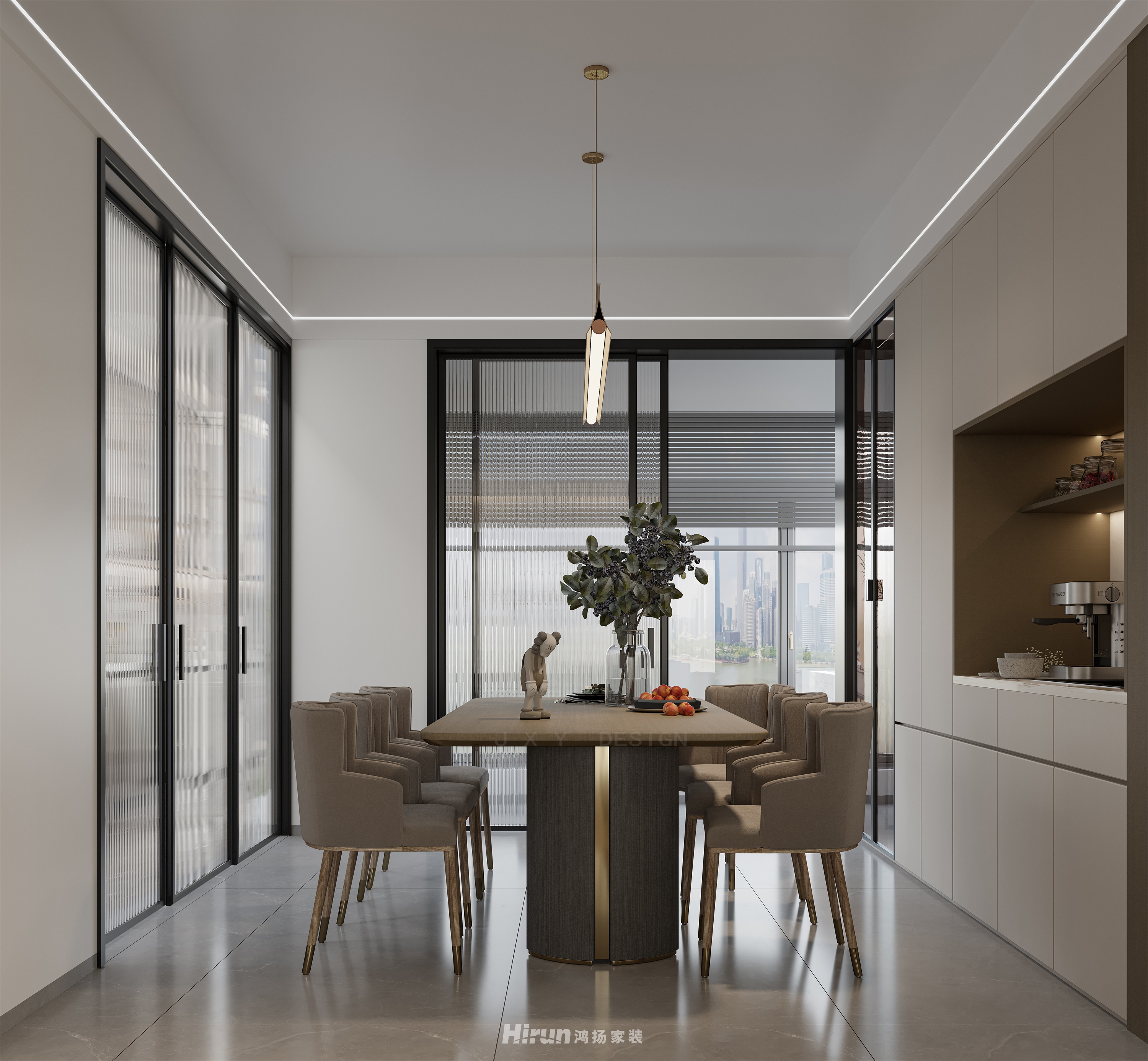 正榮濱江紫闕臺168㎡新裝飾主義三居室 裝修案例效果圖-5