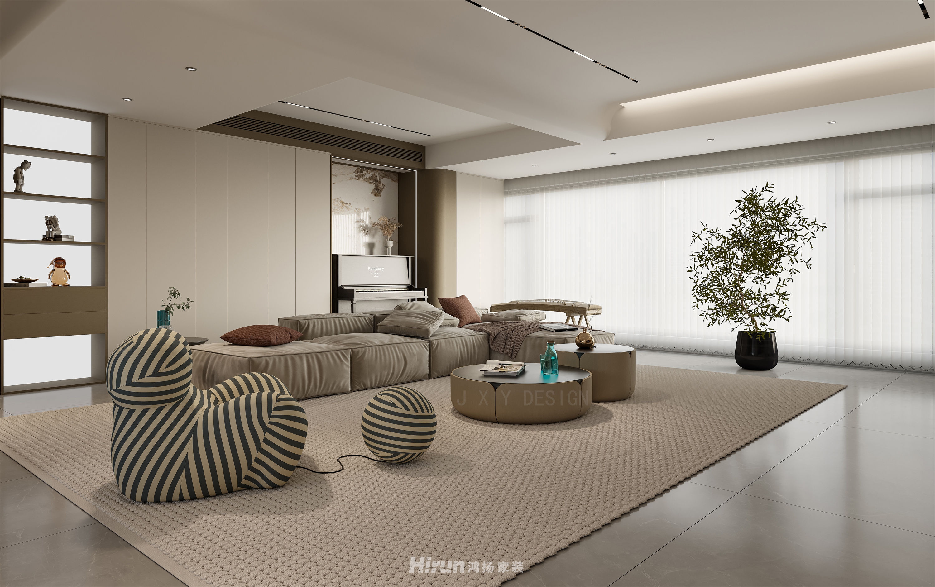 正榮濱江紫闕臺168㎡新裝飾主義三居室 裝修案例效果圖-7