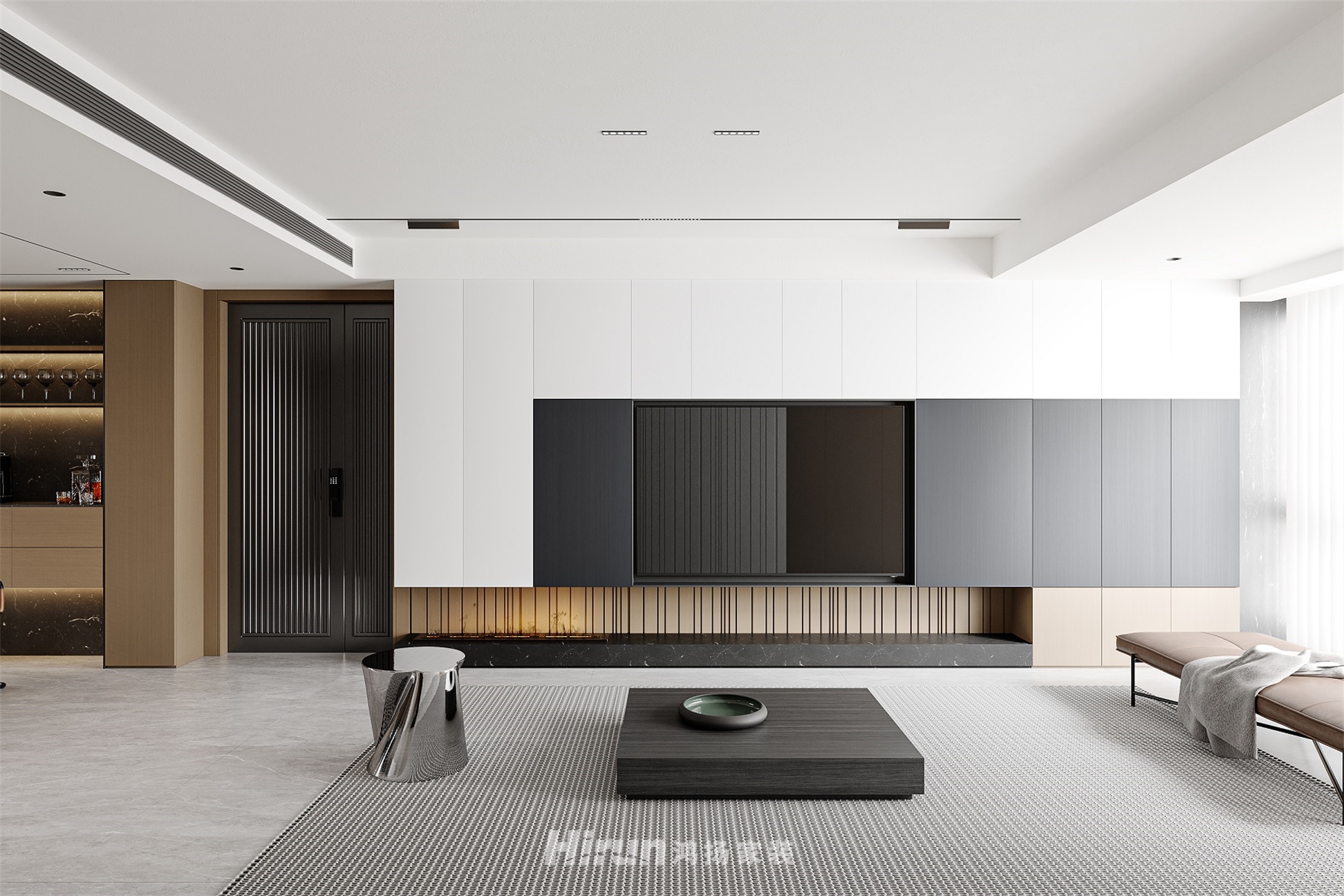 融冠密城137㎡雅致現(xiàn)代四居室 裝修案例效果圖-3