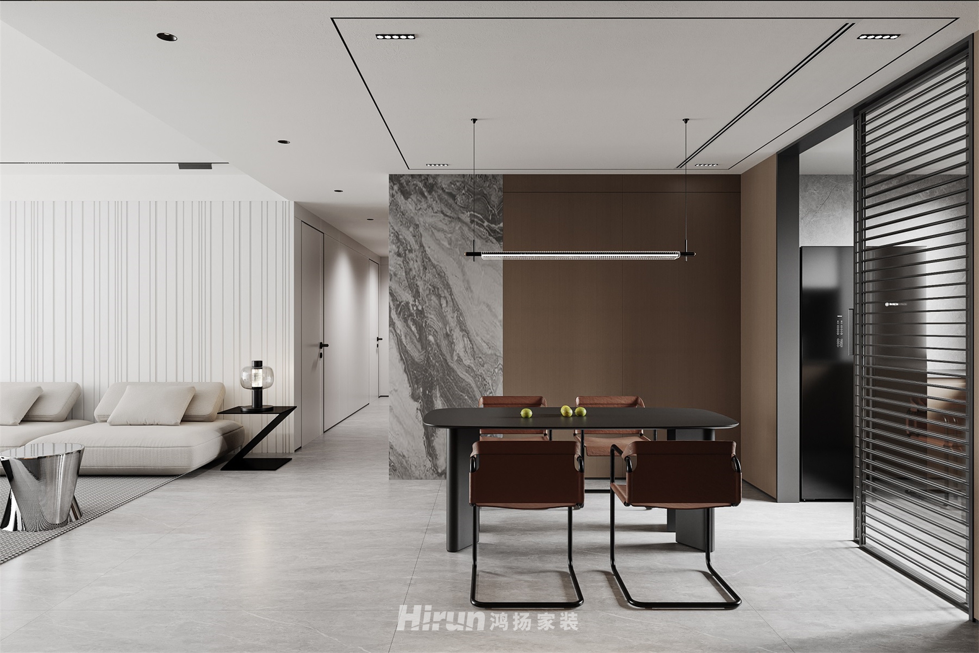 融冠密城137㎡雅致現(xiàn)代四居室 裝修案例效果圖-5