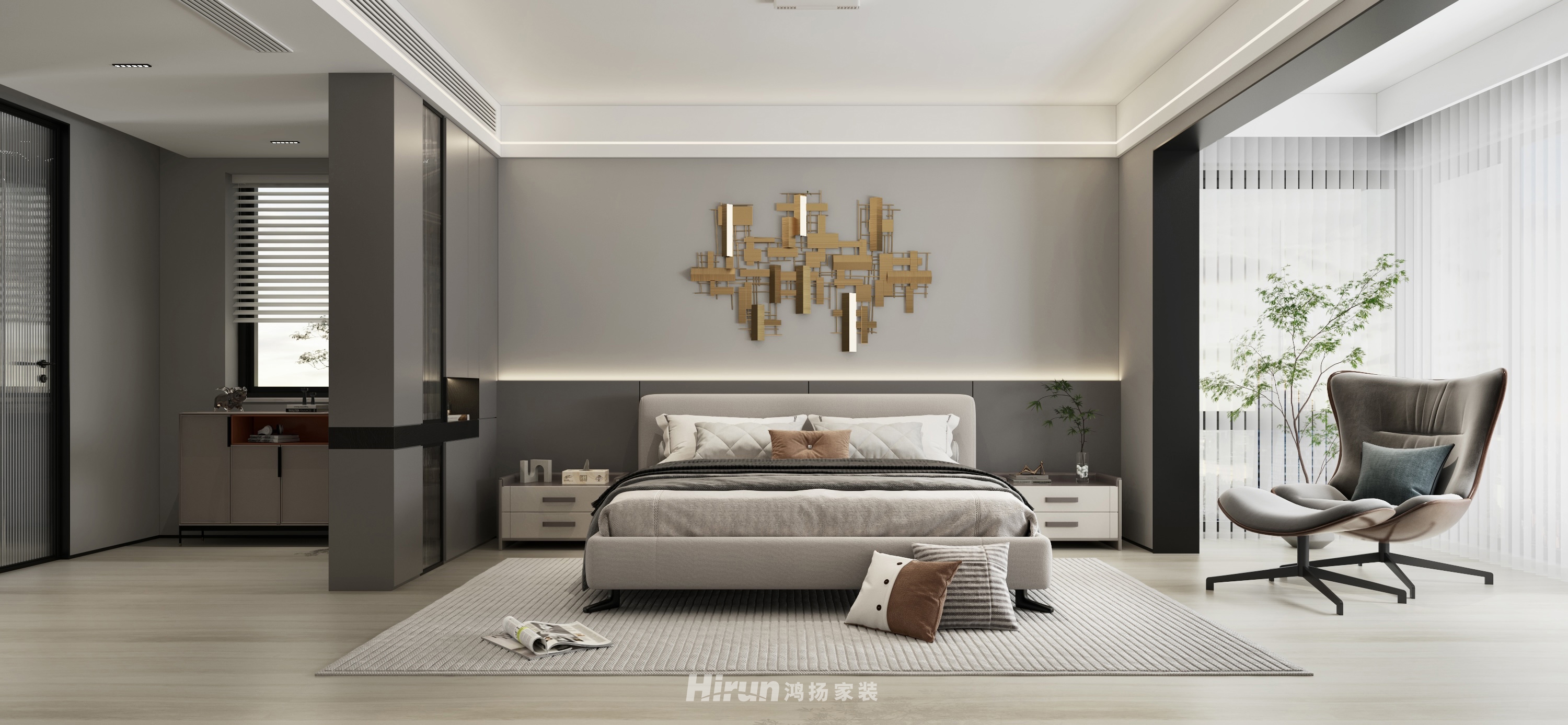 祥源森林之光198㎡新裝飾主義疊墅 裝修案例效果圖-1