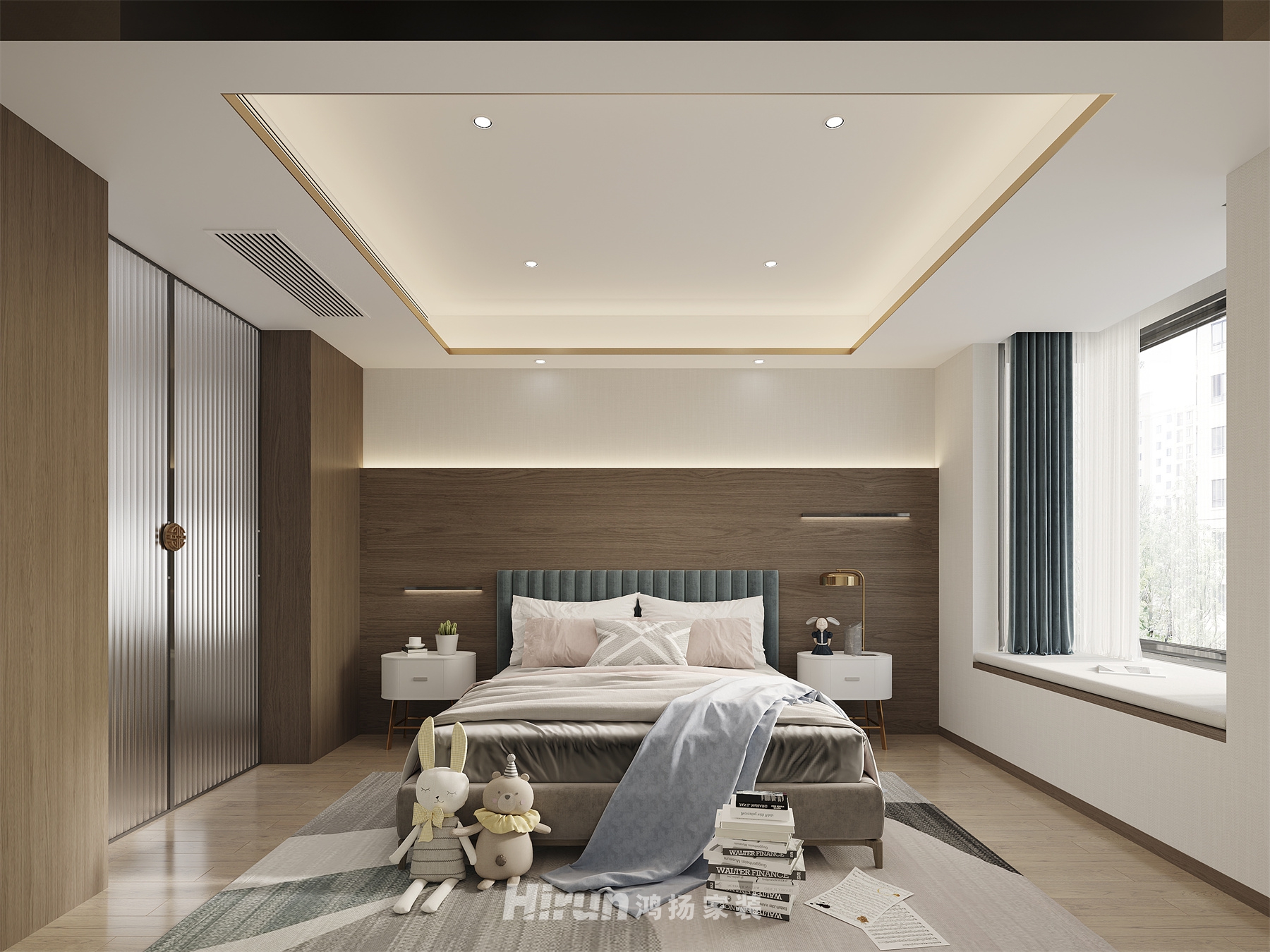 天一康園200㎡意境東方四居室 裝修案例效果圖-1